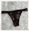 Pantys Encaje Vinotinto - panty vinotinto/negro de encaje floral oscuro elaborado - Seduxxion