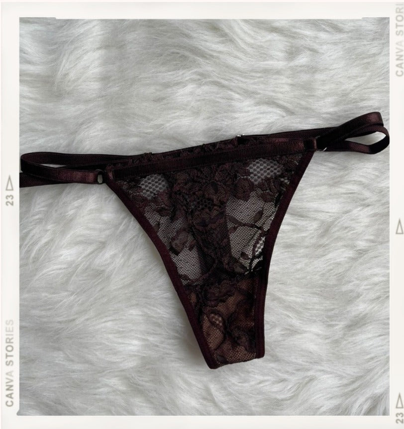 Pantys Encaje Vinotinto - panty vinotinto/negro de encaje floral oscuro elaborado - Seduxxion