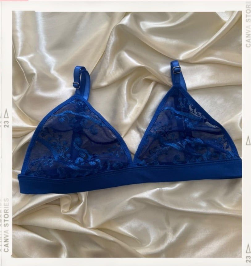 Braletts Bralette Zafiro - bralette azul rey de encaje - Seduxxion