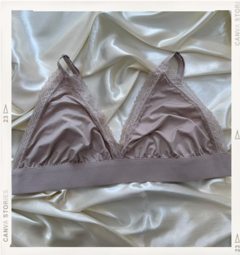 Braletts Bralette Malva - bralette topo/malva de satin liso - Seduxxion