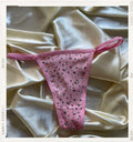 Pantys Pétalo Rosa - panty rosa con estampado floral pequeno sobre malla - Seduxxion