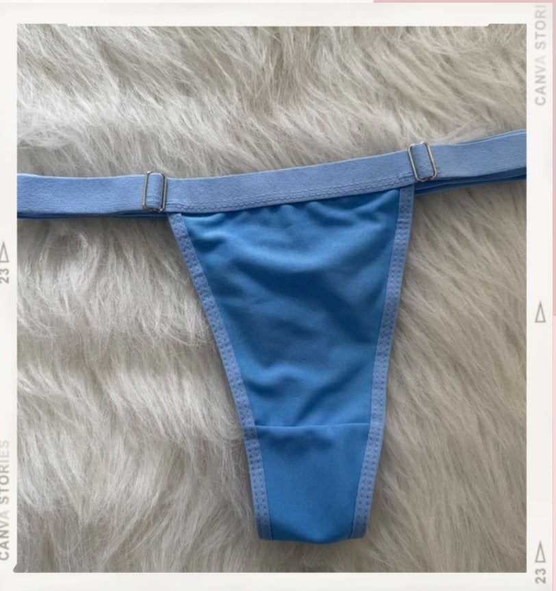 Pantys Celeste Clásico - panty azul claro liso, cinturilla ancha - Seduxxion